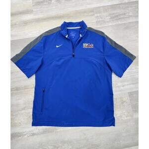 VTG Nike Binghamton Mets Wind Shirt Short Sleeve 1/4 Zip Men’s L - READ